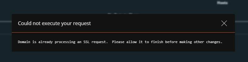 Fix "Domain is already processing an SSL request." trên DirectAdmin